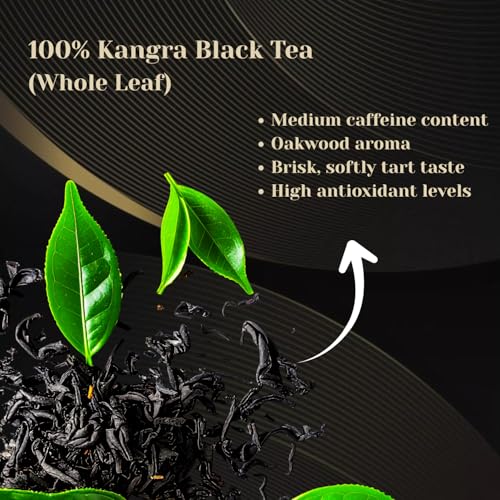 Image of Wah Tea Kangra Black Tea Loose Leaf Premium Himalayan Estate | Crisp, Bright & Smooth Full Leaf Brew | Delicate Aroma with Clean Finish | Rich Flavor Classic Everyday Tea | 200g