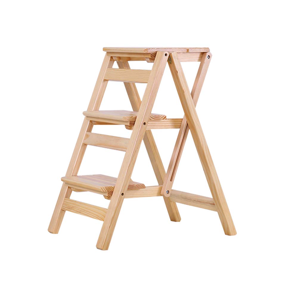 Escalón multifunción de madera maciza para organizar y alcanzar todo en tu hogar