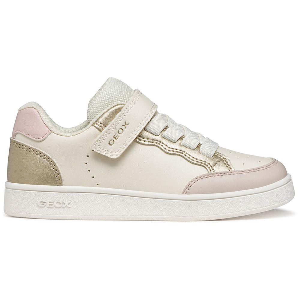Geox J ECLYPER Girl B Trainers, LT Ivory/Gold, 29 EU