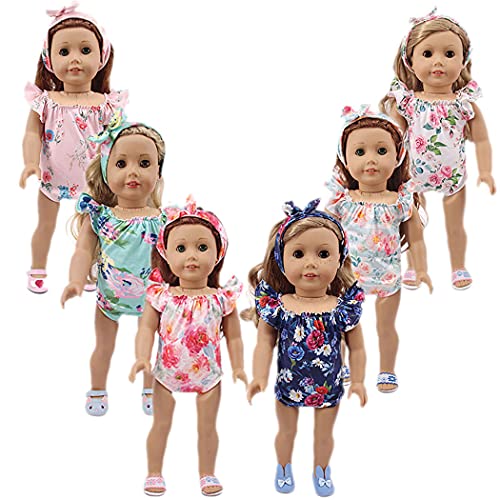 FunPa 4 Set Pano de Maiô para Boneca Criativo Traje de Banho para Boneca Pano de VerãO com Fita para