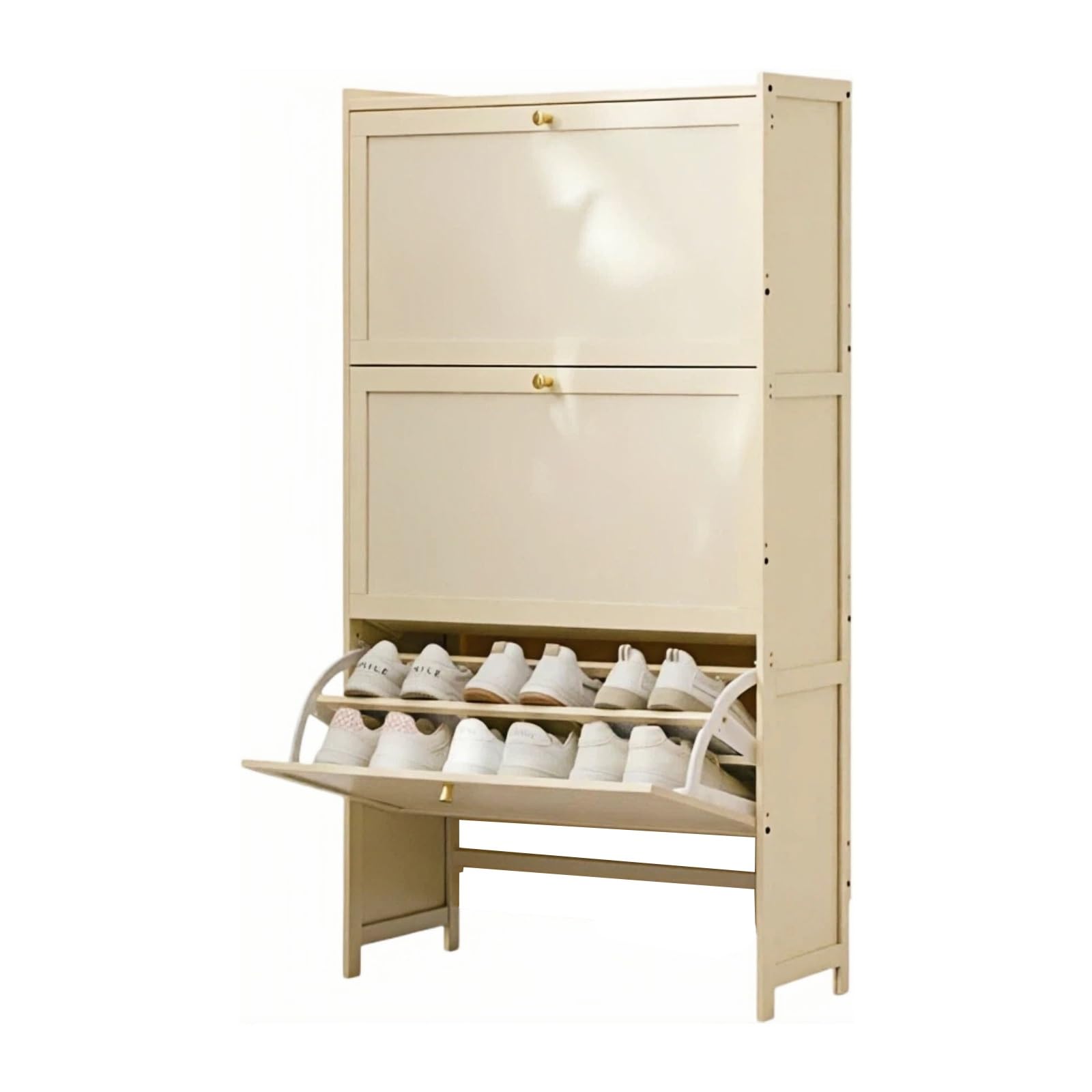 Mueble zapatero estrecho para pasillos pequeños que elimina el desorden en la entrada