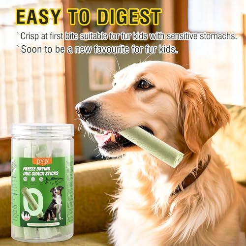 DYD Gefriergetrocknete Hundesnacks aus Kabeljau (11 cm) | Natürliche Kausticks für Hunde mit Omega-3 | Zahnpflege & Training Leckerli | Proteinreiche Snacks für Hunde