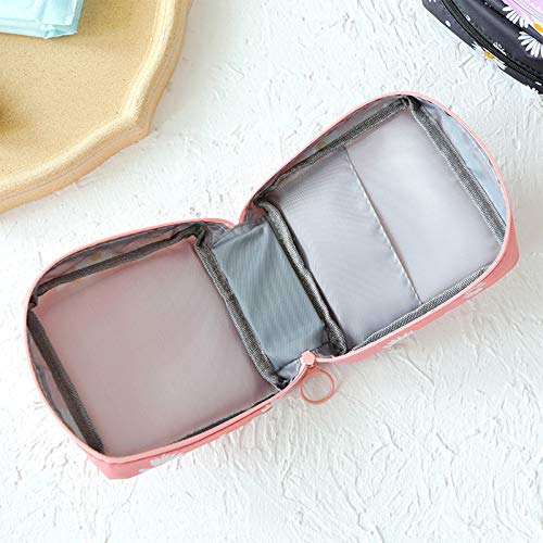 Sanitary Napkin Storage Bag,Menstrual Cup Pouch,Portable Sanitary Napkin Pads Storage Bags Feminine Menstruation First Period Bag for Teen Girls Women Ladies(2Pcs) - Thumbnail 6