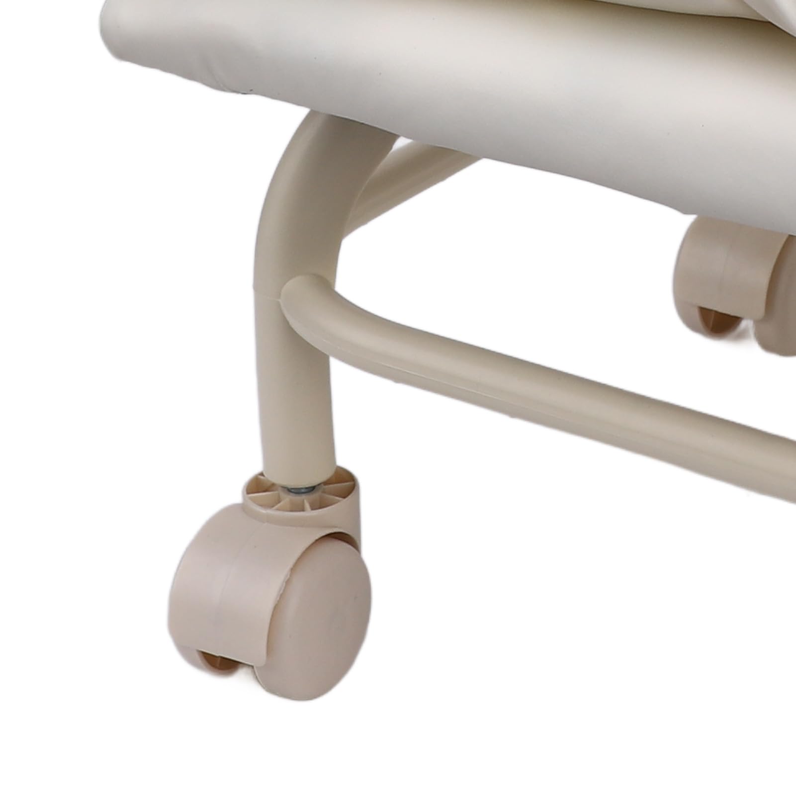 Taburete Bajo con Ruedas, Silla Baja Giratoria de PU con Respaldo, Taburete con Ruedas para Garaje | Silla Taburete | Silla Pequeña con Ruedas para Casa Oficina Salones