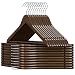 SONGMICS Clothes Hangers, 20 Pack, Solid Wood Hangers with 360 Degree Swivel Hook, Shoulder Notch, Non-Slip, Dark Walnut Color UCRW02V20
