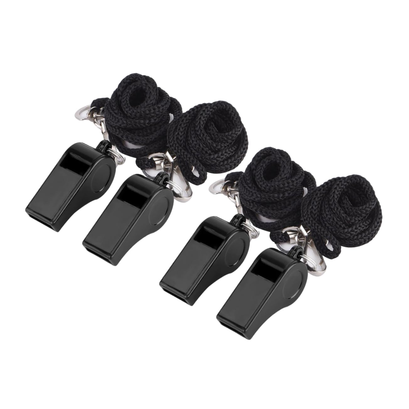 Toddmomy 4Pcs Portable Survival Whistles with Lanyard for Aid Emergency Situations Black Whistles for Referees and Outdoor Activities