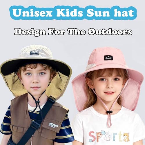 Image of ZOORON Kids Sun Hat with Neck Flap UPF 50+ Beach Hats for Baby Boys Girls