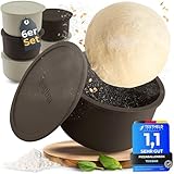 Teigbar« Pizzaballenbox mit Deckel, 6er Set - platzsparende Teigbox aus löse-leichtem Silikon - bis zu 350g Pizzateig Box - Gärbox, Pizza Zubehör, Pizza Box - Taupe-Farben - Ø13cm