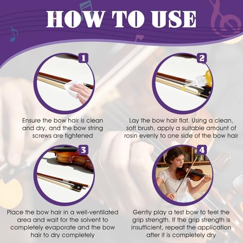 JAOJAO Liquid Rosin Violin, Violin Rosin High Friction Strong Adhesion Reduced Noise Maintained Tone Easy to Paint for Viola Cello and Other String Instruments, 55ml - Thumbnail 5