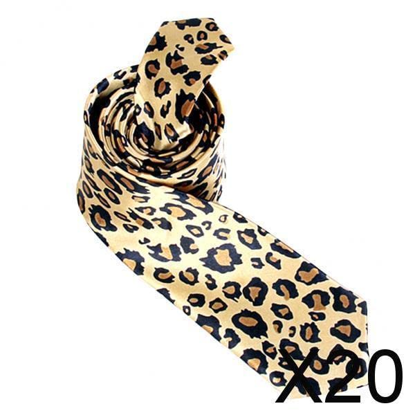 nivaa 20xUnisex Casual Necktie Skinny Slim Narrow Neck Tie - Leopard-picture-37
