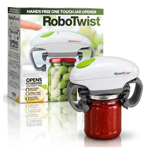 Robotwist Jar Opener, Automatic Jar Opener, Deluxe Model with Improved Torque, Robo Twist Kitchen Gadgets for Home, Electric Handsfree Easy Jar Opener – Works on All Jar Sizes, As Seen on TV