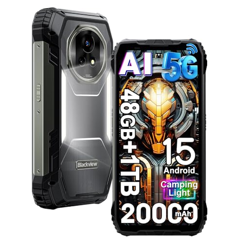 Blackview XPLORE 2 (48GB+1TB) 5G Outdoor Handy ohne Vertrag Android 15, Dimensity 8300 4nm, 6,73" FHD+ Baustellenhandy, 2*2W Lautsprecher, 50MP+50MP, 20000mAh Outdoor Smartphone IP68/IP69K,NFC/GPS/OTG