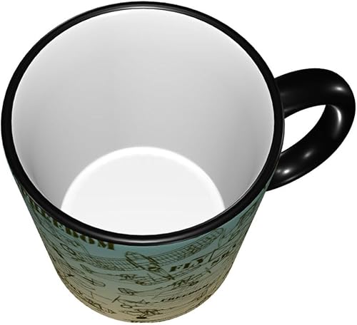 Miniatura 4 de Old Airplane Drawings - Taza de café de cerámica con asa, diseño de vuelo clásico, estilo vintage, tazas de té para café, tazas para beber, regalos