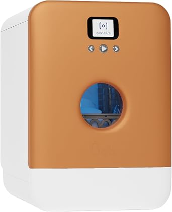 Bob Portable, 3L Water Capacity Mini Dishwasher | Dishwasher for Caravan, Boat, Office and Small Kitchens, WHITE COPPER COVER [Energy Class A]