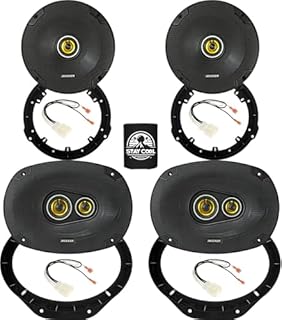 KICKER Speakers 6.5 & 6X9 inch for Ford F-150 2015-2024 Upgrade Kit - 2 Pairs of CS Series with Adapters and Harness, Car Audio Front & Rear Door Speaker CSC65, 46CSC654 & CSC693, 46CSC6934