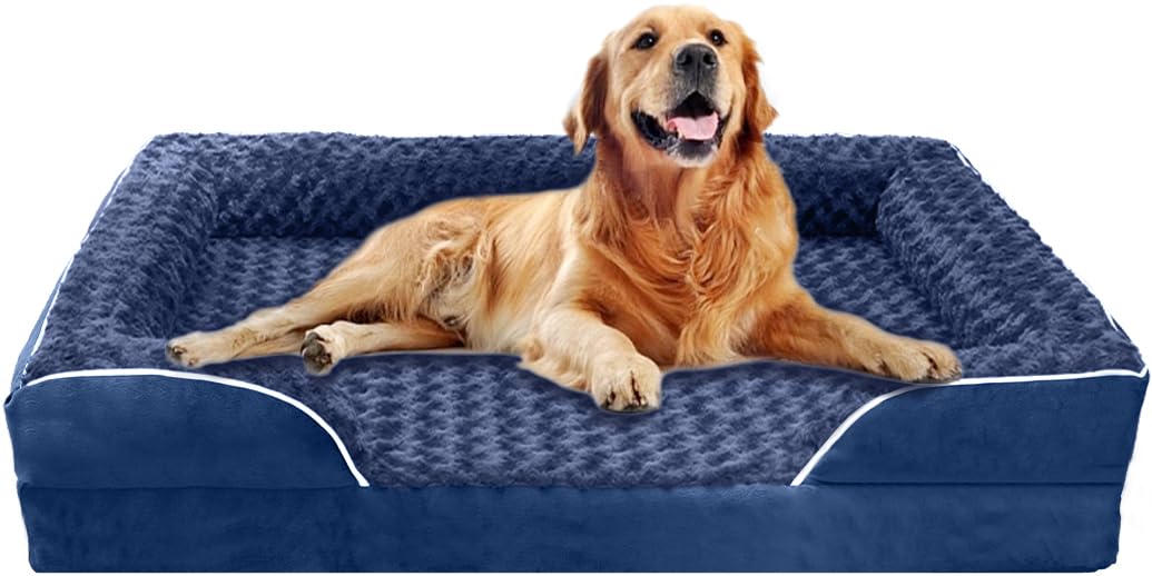FERPOSH Orthopedic Dog Bed, Pet Sofa Bed with Removable Washable Cover, Waterproof Dog Bed, Anti Slip Bottom Dog Bed, Pet Sleeping Mat, 42" x 31",
