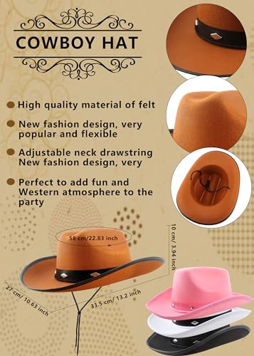 4 Pack Kids Studded Cowboy Hat Western Rodeo Texan Cowboy Hat for Boys Girls Cowboy Party Costume Accessories2