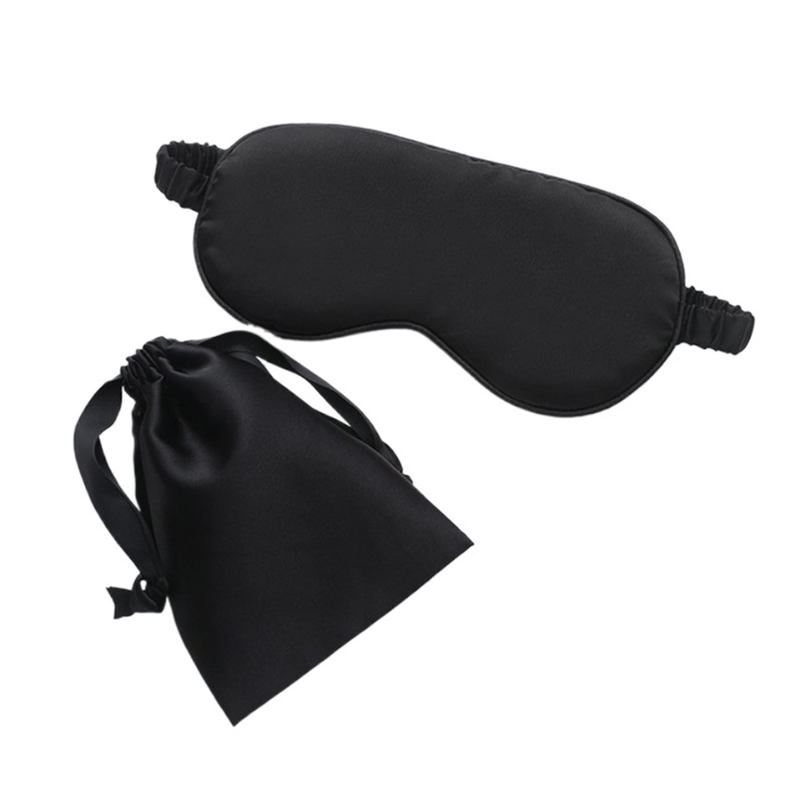 antifaz Antifaz de seda con bolsa de transporte, antifaz de viaje for dormir, for mujer, hombre, funda for la siesta, cómodo parche for los ojos, ayuda a descansar los ojos, cubierta for dormir(Black)