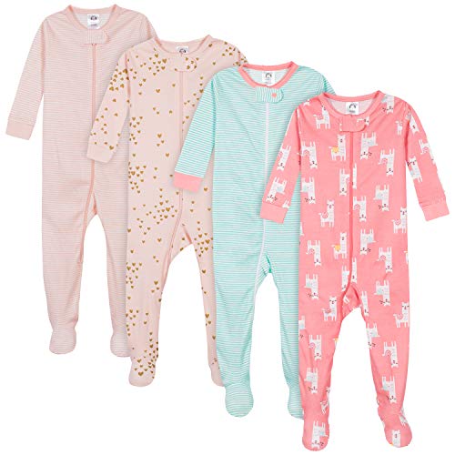 Gerber Toddler Gender Neutral Snug Fit Footed Pajamas, 4-Pack, Farm