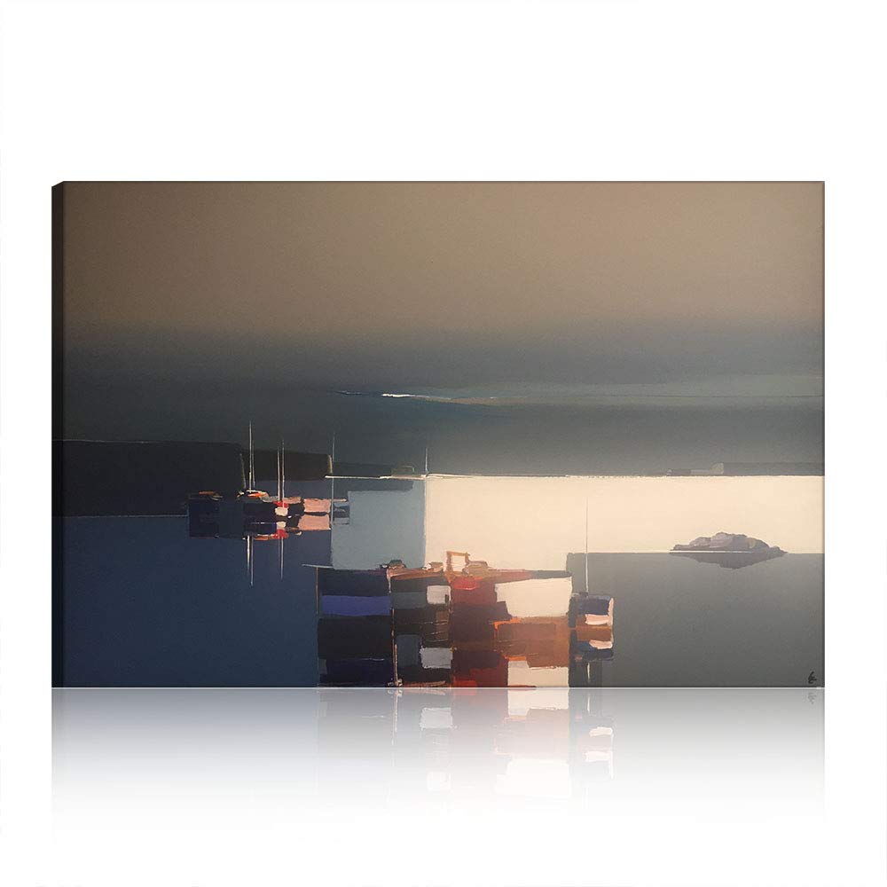 Peinture paysage marin abstrait Five-Seller toile encadrée 40x60 cm pour salon