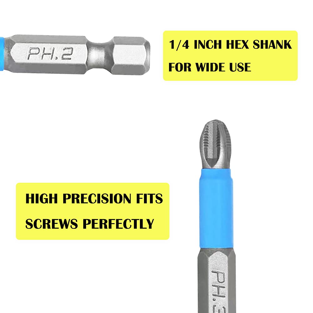 Anti Slip Screwdriver Bits Set 1/4 Inch Hex Shank Phillips Cross