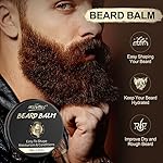 POP MODERN.C Beard Growth Kit Beard Grooming Kit 6pcs Beard Wash Shampoo Beard Oil Beard Balm Beard Comb Brush Scissors - Image 4