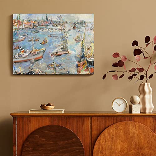 Oskar Kokoschka Oil Paintings On Canvas Wall Art Hamburg Iii Art Prints Wall Art Paintings Canvas Wall Decor Home Decor Living Room Decor Aesthetic 24X32Inch(60X80Cm) Frame-Style #TOP4