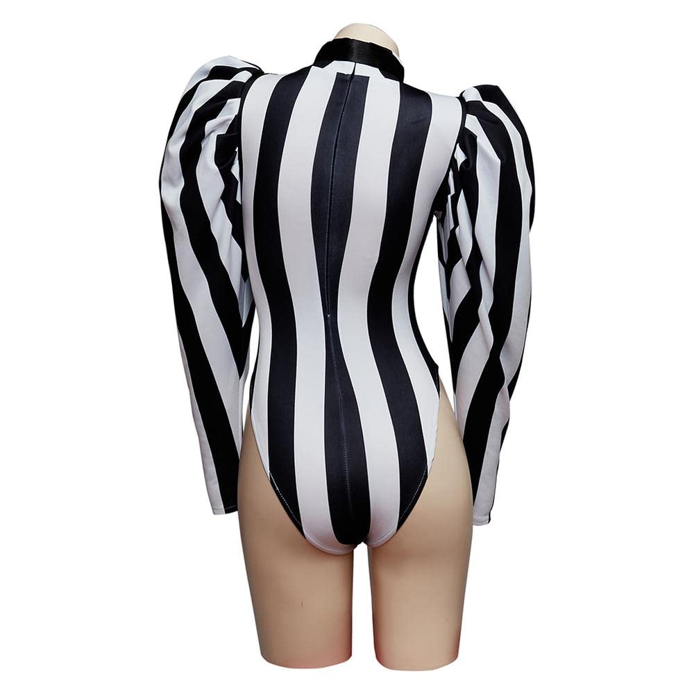 VEECOOCOS Beetle Bombshell Costume Donna Sexy Nero Bianco A Righe Body
