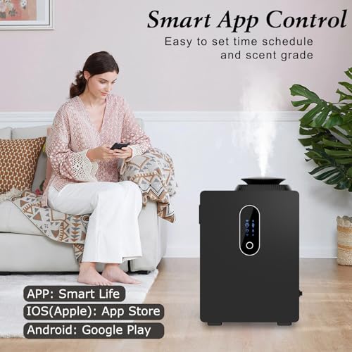 2025 Upgraded HVAC Scent Diffuser Machine 1000ML, Scent Air Machine with WiFi for Home, Hotel Diffuser Coverage 6000 Sq.Ft, Waterless Cold Air Aromatherapy Essential Oil Diffuser for Large Room