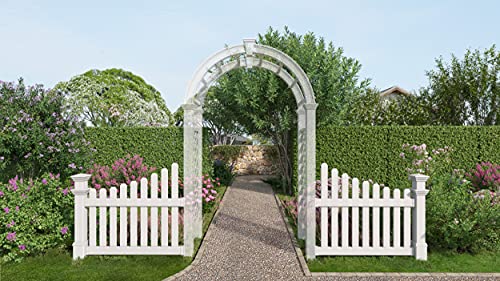 Vita Va74338 Cottage Picket Wings Arbors And Trellises, White #TOP1
