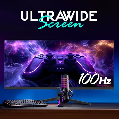Image of iVOOMi 29 inch Flat LED Monitor (73.66cm) with in-Built Speaker, 21:9 Ratio, HDMI & DP Port, Refresh Rate 100 Hz with 2560 x 1440 Pixels, Bezel-Less Design, Flicker Free, Eye Care Feature 3 Years Warranty