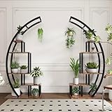 CABIHOME 5-Tier Tall Metal Indoor Plant Stand - Half-Moon Garden Plant Holder w/ 4...