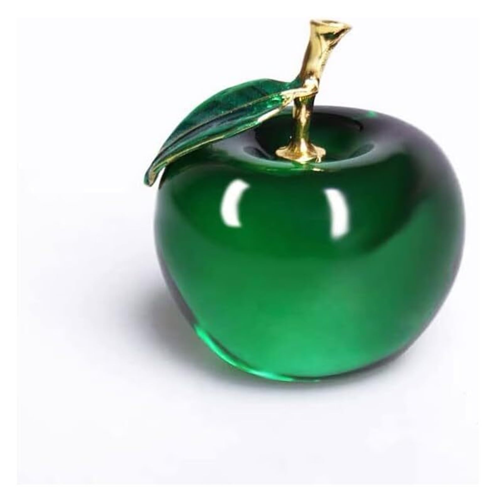 YRTHFJTJ Crystal Ornament Apple Glass Green Fruit Figurine Paperweight Handmade Art Gift for Christmas Birthday Ornament