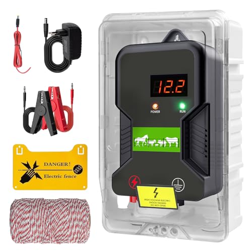 15KM pastor electrico, cerca eléctrica Controlador de pulso de alto voltaje seguro Granja de animales Cerca eléctrica Pastor Granja de animales Pastor eléctrico para vacas, ganado, caballos