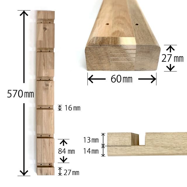 Amazon.co.jp: 棚柱 アカシア支柱 無塗装 27mm×60mm×570mm 15mm厚棚板