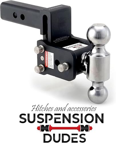 Suspension Dudes Anti-Rattle Trailer Hitch Pin Prevents Wobble and Swaying, Corrosion Resistant - Fits 2\" Receiver with 1/2\" Pinhole - (Black)