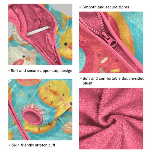 GuoChe Donut Plums Girls Sherpa Jacket With Hood3