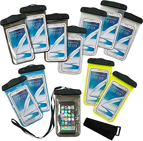 Kicko Waterproof Phone Pouches - 12 Pack - 8 Inch Cellphone Floater - Dry Bag Pouch – Gadget Waterproof Case - Water Activity Cellphone Case for Worry-Free Summer Pool Parties
