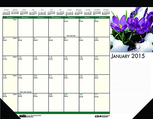 House of Doolittle Monatlicher Schreibtischunterlage-Kalender mit Blumenmotiv