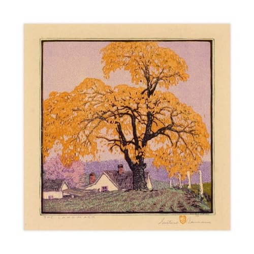 Affiches vintage imprimées sur toile Gustave Baumann, paysage du Sud-Ouest 71 cm