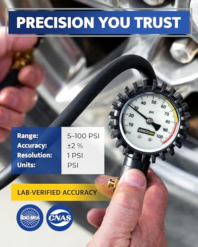 Tire Inflator with Pressure Gauge