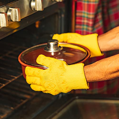 Grill Armor Oven Gloves – 932°F Heat, Fire & Cut Resistant Mitts for BBQ, Grill, Cooking, Grilling, Baking, Smoker & Fire Pit