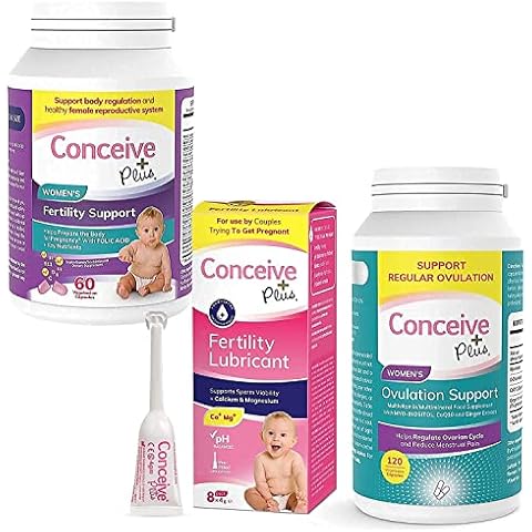CONCEIVE PLUS Complete Fertility and Ovulation Bundle, Supports Healthy Fertility Regular Cycles and PCOS, Fertility Lubricant Applicators Cover