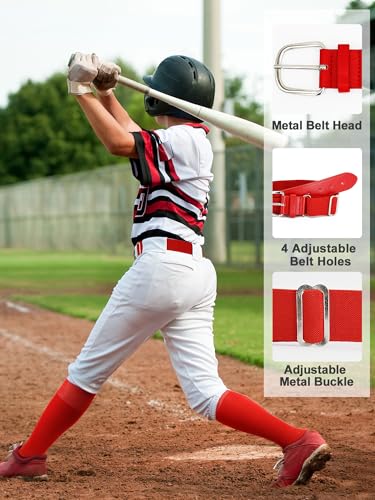Baseball Socks and Softball Belts Combo Adjustable Elastic Belt Athletic Sock Moisture-Wicking for Youth3