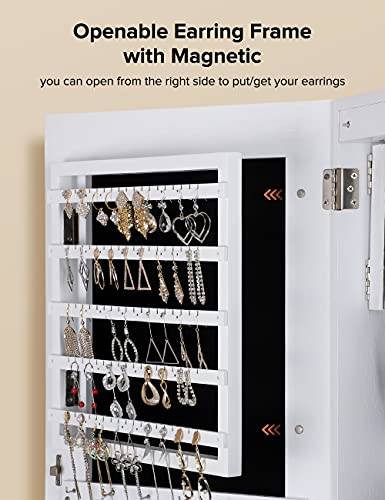 Nicetree-8-LEDs-Standing-Jewelry-Mirror-Cabinet-Full-Length-Mirror-and-Jewelry-Storage-All-in-One-Superior-Storage-Capacity-Jewelry-Armoire-Stand-Up-MirrorWhite