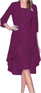 Fall Dresses For Women 2023 Wedding Guest 2 Piece Dress Set,Plus Size Long A-Line Lace Dress Chiffon Dresses early black of friday deals Prime deals black of friday Prime of day deals today 2023
