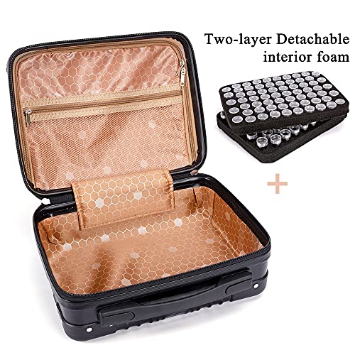 Hohotime Diamond Painting Storage Containers, 132 Slots Diamond Painting Kits Bead Storage Jars Black Abs Carrying Case For 5D Jewelry Beads Diamond Art Craft #TOP1