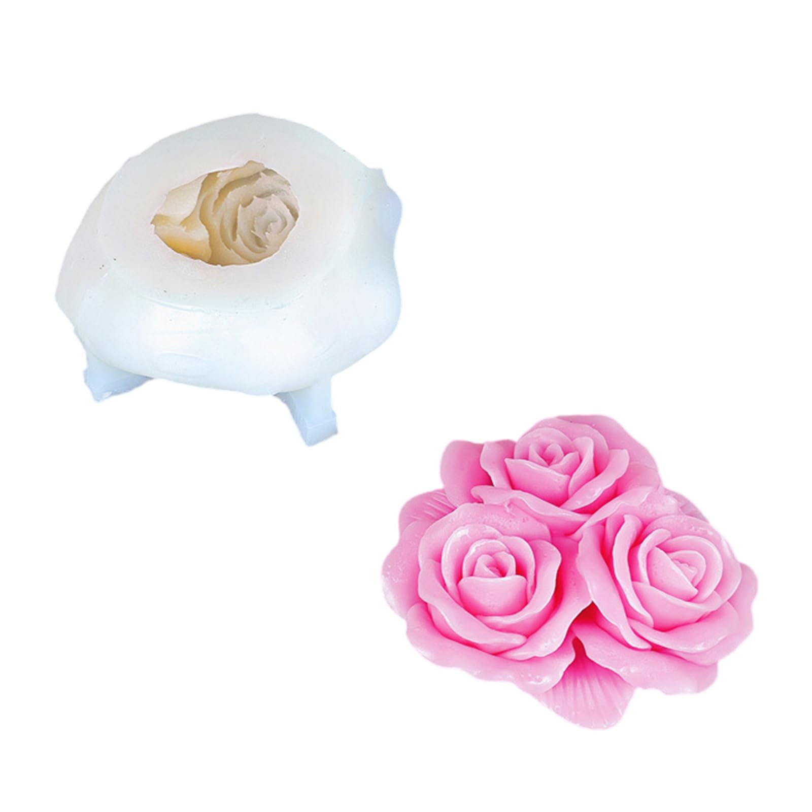 Moule en silicone 3D en forme de fleur pour bougies, fabrication de savon fait à la main, décoration d'intérieur, moules en silicone texture