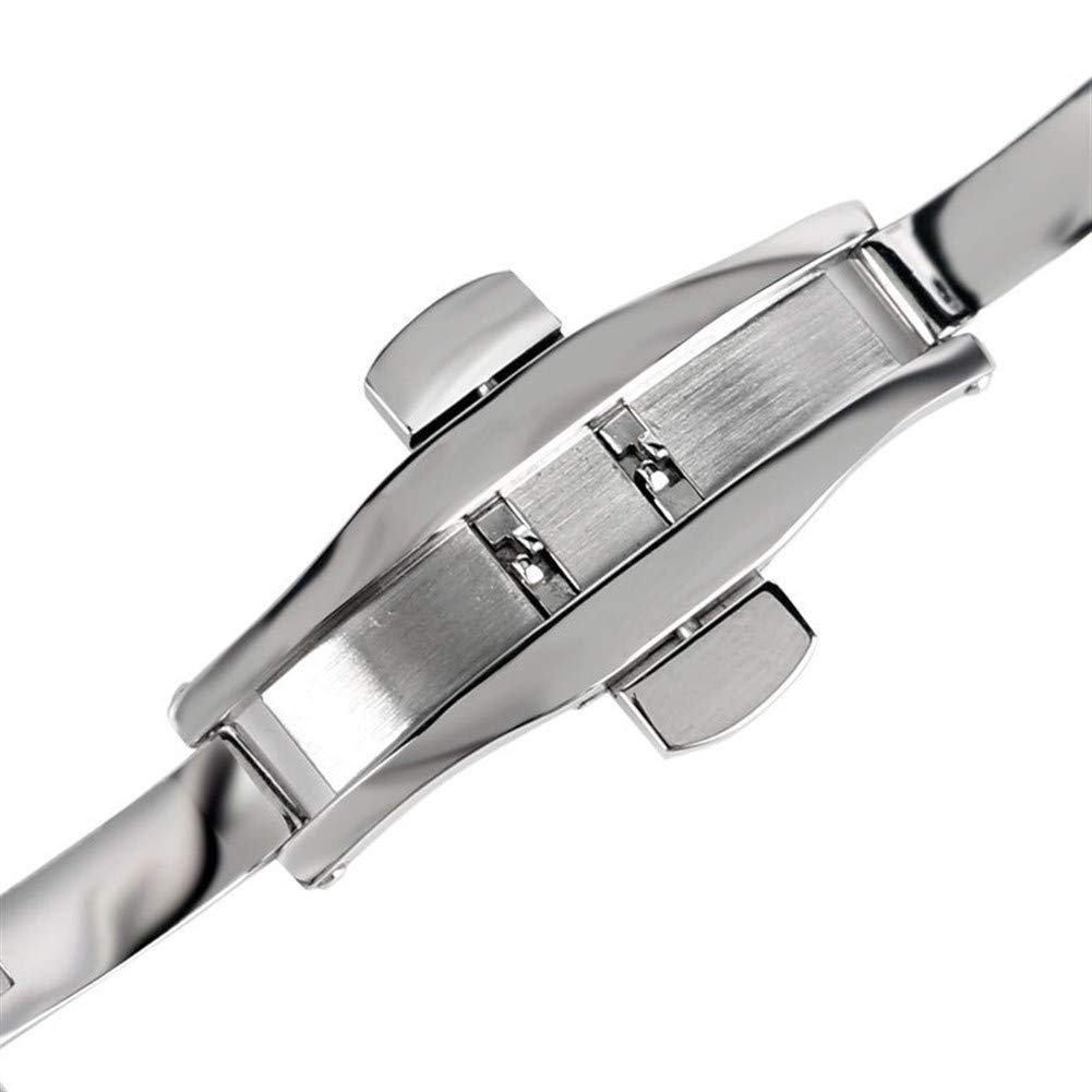 Pasek do zegarka z szybkozłączką, Pasek do zegarka srebrny 20/22/24mm solidny pasek do zegarka ze stali nierdzewnej przycisk ukryte zapięcie regulowany pasek do zegarków męskich wymień bransoletkę bra
