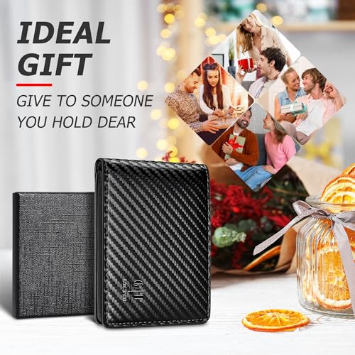 Image of Gostwo Mens Wallet RFID Blocking Slim Minimalist Bifold Wallet with ID Window & Business Card Holder, Thin Front Pocket Design, Stylish Wallet for Men, Teen, Boyfriend, Husband